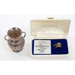 Contemporary commemorative miniature silver mustard pot to mark the Inauguration of the Colman
