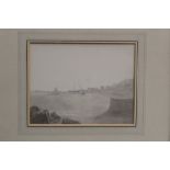 John White Abbott (1763 - 1851), monochrome watercolour - The Harbour at Lyme Regis, November 16th,