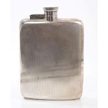 1930s silver spirit flask of rectangular form,