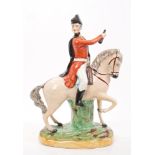 Victorian Staffordshire figure of Lord Wellington in uniform, on horseback,