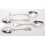 Set of four George IV silver fiddle pattern tablespoons (London 1828), James Wintle.