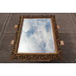 Large 19th century carved giltwood wall mirror,