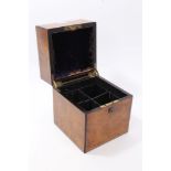 Good mid-19th century burr walnut decanter box,