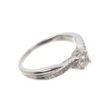 Diamond single stone ring with a brilliant cut diamond estimated to weigh approximately 0.