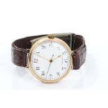 1930s gentlemen's Longines gold (9ct) wristwatch with white enamel dial,