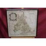 Mid-18th century hand-coloured Nicolao Sanson engraved map - Britannicae Insulae,