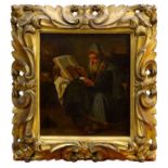 18th / 19th century Continental School oil on canvas - an elderly scholar seated at a table,