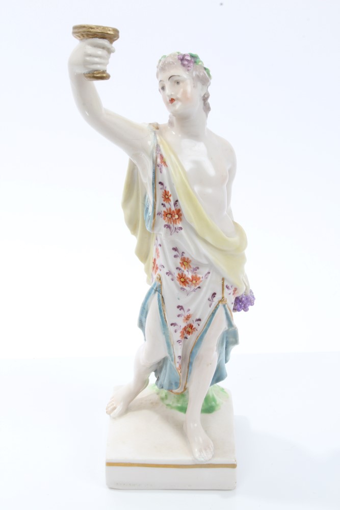 18th century Derby figure of a Bacchanalian reveller,