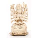 19th century Chinese carved ivory figure of Durga,