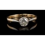 Diamond single stone ring, the brilliant cut diamond estimated to weigh approximately 0.