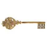 Rare German 17th / 18th century gilt copper key of office bearing the arms of Maximilian I - Duke