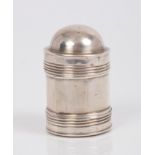 Late 18th / early 19th century Georgian silver nutmeg grater of cylindrical form,