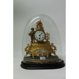 Late 19th century mantel clock with French eight day timepiece movement and white enamel dial with