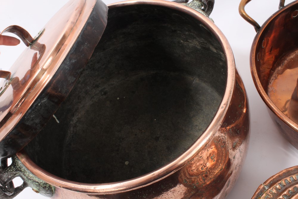 Antique copper - to include 17th / 18th century warming pan, preserve pan, - Image 3 of 5