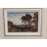 John Varley, 19th century watercolour - The Vale of Clwydd, in gilt frame, 18.5cm x 12.5cm.