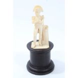 19th century Dieppe carved ivory figure of Napoleon in typical pose,