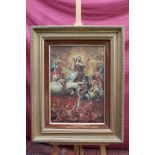 19th century Continental School oil on canvas - a depiction of heaven and hell, in gilt frame, 62.
