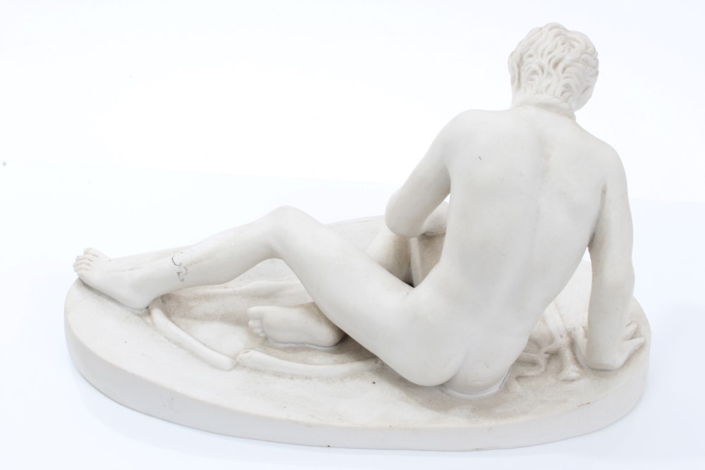 19th century Continental Grand Tour blanc-de-chine porcelain figure of 'The Dying Gaul', - Image 2 of 4