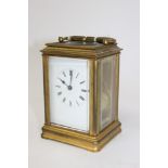 Late 19th / early 20th century carriage clock with eight day timepiece movement,