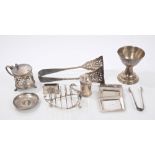 Selection of miscellaneous late Victorian / early 20th century silver - including silver mustard