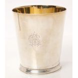 George III silver beaker of tapering form,