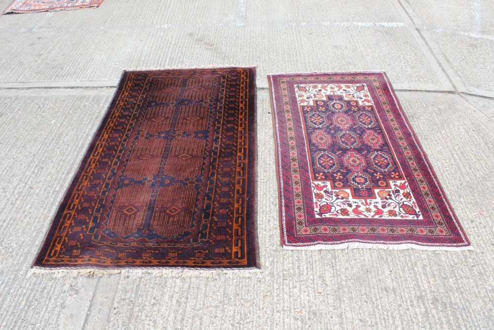 Eastern rug with chocolate-brown ground,