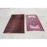 Eastern rug with chocolate-brown ground,