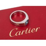 Cartier white gold and aquamarine Tank ring,