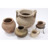 Collection of Ancient, probably Roman, pottery vessels (5).