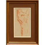 Gwen John (1876 - 1939), Conté crayon sketch - Nude, in glazed gilt frame, 25cm x 13cm.