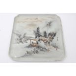 Early 20th century Japanese porcelain tray of square form,