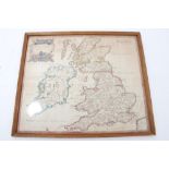 Robert Morden map of Britannia Romana, the hand-coloured engraving taken from Camden's Britannia,