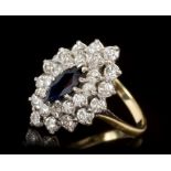 Sapphire and diamond cocktail ring,