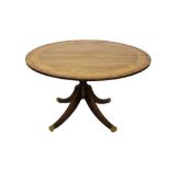 Regency rosewood and burr walnut crossbanded breakfast table,