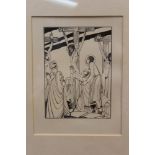 Eric Gill (1882 - 1940), woodcut - The Crucifixion, in glazed frame,