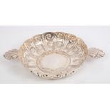 Late Victorian silver two-handled dish of circular form,