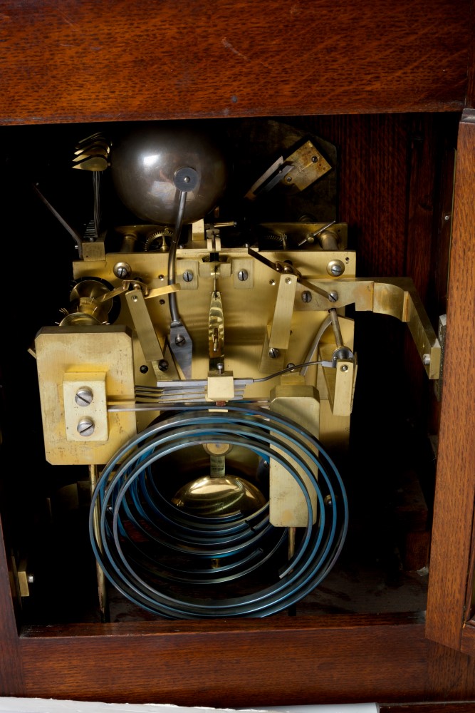 Victorian bracket clock with Westminster chiming movement, - Image 2 of 2