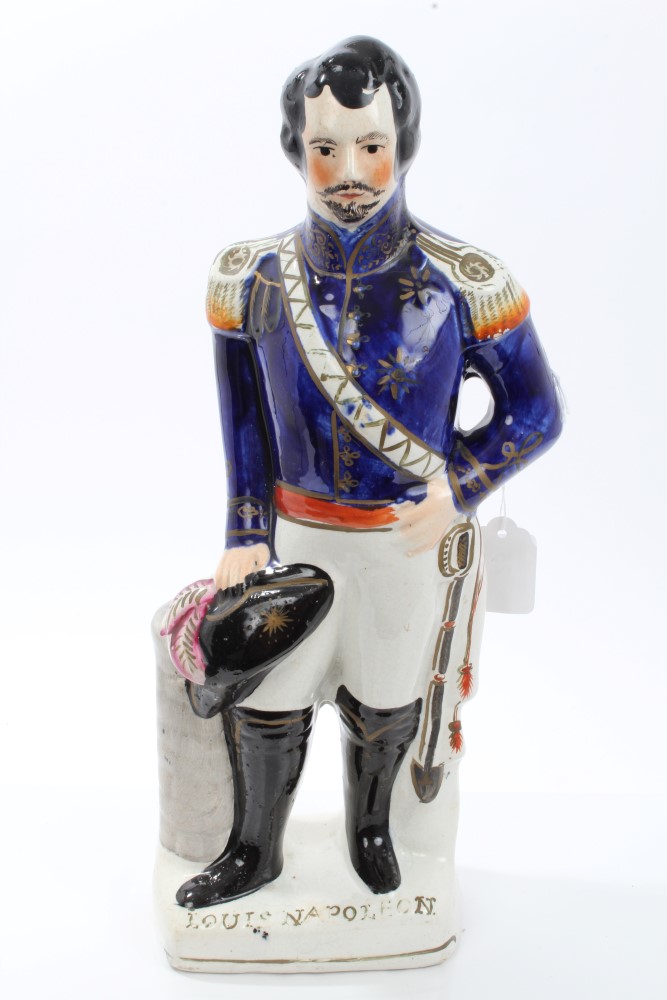 Victorian Staffordshire figure of Emperor Louis Napoleon in uniform,