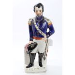 Victorian Staffordshire figure of Emperor Louis Napoleon in uniform,