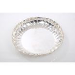 Fine quality contemporary silver strawberry dish of fluted circular form (London 1963),