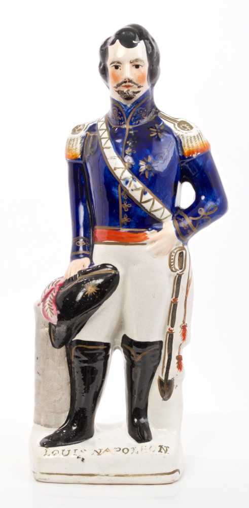 Victorian Staffordshire figure of Emperor Louis Napoleon in uniform, - Image 3 of 4