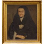 Mid-17th century English School oil on canvas - portrait of a Nun, aged 74, inscribed in Latin,