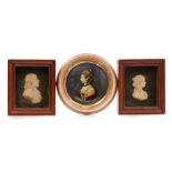 Pair of late George III wax profile bust portraits by Tassie - including a gentleman named as Alex