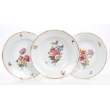 Three late 18th century Italian Doccia porcelain plates,