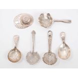 Collection of Georgian and later silver caddy spoons - including one George III with teardrop bowl