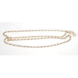Gold (9ct) belcher link long chain,