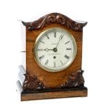 19th century bracket clock with eight day single fusee timepiece movement,