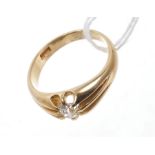 Gentlemen's gold and diamond single stone ring,