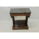 Regency mahogany pier table / console table with grey marble top,