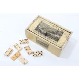 Collection of early 19th century Napoleonic French prisoner of war carved bone dominoes in Regency